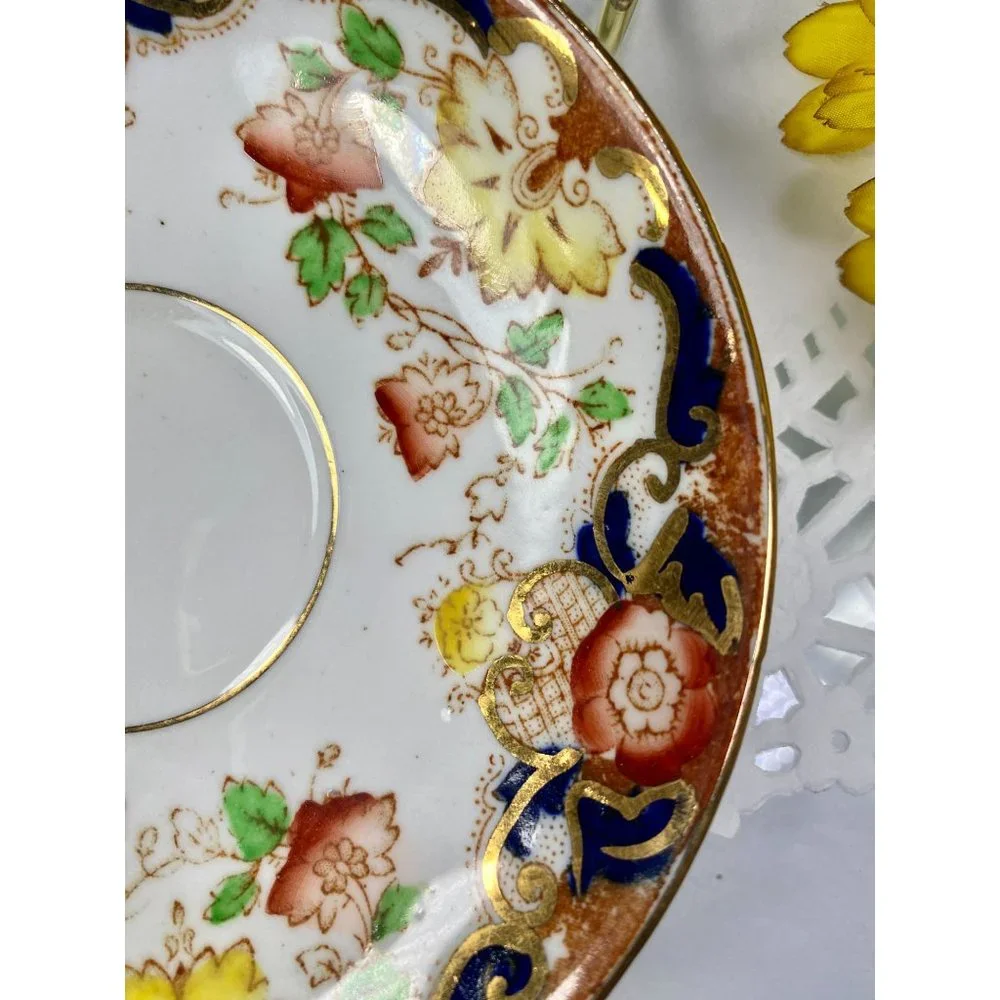 Rosina‎ England tea cup saucer, floral teacup gold trim, rare finding.